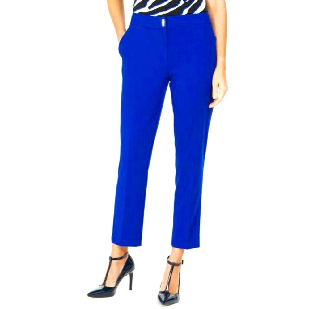 Womens Calvin Klein Straight Leg Pants, Royal Blue, 10P MSRP $89